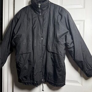 London Fog Black Men's Raincoat with High Collar